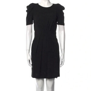 Maje black puff shoulder knit dress
